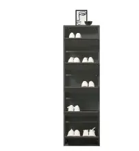 Schuhkipper >Bert< 5 Klappen, 10 paar Schuhe, in anthrazit, Metall - 51x170x16cm (BxHxT)
