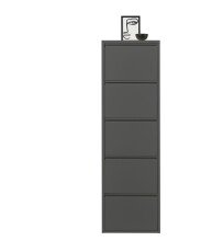 Schuhkipper >Bert< 5 Klappen, 10 paar Schuhe, in anthrazit, Metall - 51x170x16cm (BxHxT)