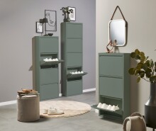 Schuhkipper >Bert< 4 Klappen, 8 paar Schuhe, in salbei, Metall - 51x137x16cm (BxHxT)