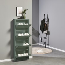 Schuhkipper >Bert< 4 Klappen, 8 paar Schuhe, in salbei, Metall - 51x137x16cm (BxHxT)