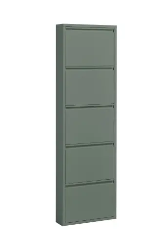 Schuhkipper >Bert< 5 Klappen, 10 paar Schuhe, in salbei, Metall - 51x170x16cm (BxHxT)