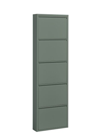 Schuhkipper >Bert< 5 Klappen, 10 paar Schuhe, in salbei, Metall - 51x170x16cm (BxHxT)