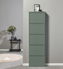 Schuhkipper >Bert< 5 Klappen, 10 paar Schuhe, in salbei, Metall - 51x170x16cm (BxHxT)