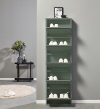 Schuhkipper >Bert< 5 Klappen, 10 paar Schuhe, in salbei, Metall - 51x170x16cm (BxHxT)