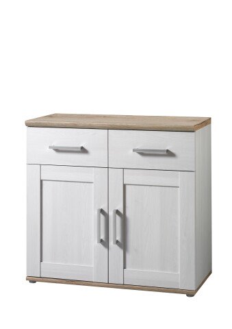 Kommode >Romance< 2 Türen, 2 Schübe, Sibiu Lärche / San Remo Hell - 93x88x45cm (BxHxT)