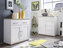 Kommode >Romance< 2 Türen, 2 Schübe, Sibiu Lärche / San Remo Hell - 93x88x45cm (BxHxT)