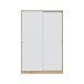 Schwebetürenschrank >TOP< 4 Böden, 1 Stange, Nodi Eiche Dekor / Artic Weiß - 120x200x50 (BxHxT)