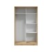 Schwebetürenschrank >TOP< 4 Böden, 1 Stange, Nodi Eiche Dekor / Artic Weiß - 120x200x50 (BxHxT)