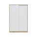 Schwebetürenschrank >TOP< 4 Böden, 1 Stange, Nodi Eiche Dekor / Artic Weiß - 120x200x50 (BxHxT)