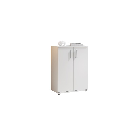 Kommode >BC 1040<  2 Drehtüren, 1 Einlegeboden, weiß - 60x83x35cm (BxHxT)