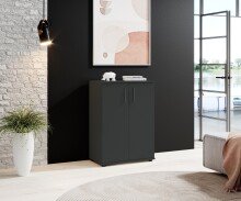 Kommode >BC 1040< 2 Türen, 1 Boden, anthrazit - 60x83x35cm (BxHxT)