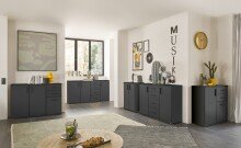 Sideboard >BC 1040< 2 Türen, 4 Schübe, anthrazit - 120x83x35cm (BxHxT)