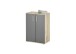 Kommode >BC 1040< 2 Türen, 1 Boden, viking oak Dekor / grau - 60x83x35cm (BxHxT)
