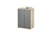 Kommode >BC 1040< 2 Türen, 1 Boden, viking oak Dekor / grau - 60x83x35cm (BxHxT)