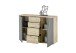 Sideboard >BC 1040< 2 Türen, 4 Schubladen, viking oak Dekor / grau - 120x83x35cm (BxHxT)