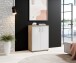 Kommode >BC 1040< 2 Türen, 1 Boden, eiche rustica Dekor / weiß - 60x83x35cm (BxHxT)