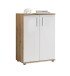Kommode >BC 1040< 2 Türen, 1 Boden, eiche rustica Dekor / weiß - 60x83x35cm (BxHxT)