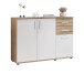 Sideboard >BC 1040< 3 Türen, 2 Schubladen, eiche rustica Dekor/ weiß - 120x84x35cm (BxHxT)