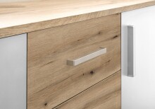 Sideboard >BC 1040< 3 Türen, 4 Schubladen, eiche rustica Dekor/ weiß - 160x84x35cm (BxHxT)