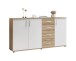 Sideboard >BC 1040< 3 Türen, 4 Schubladen, eiche rustica Dekor/ weiß - 160x84x35cm (BxHxT)