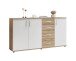 Sideboard >BC 1040< 3 Türen, 4 Schubladen, eiche rustica Dekor/ weiß - 160x84x35cm (BxHxT)