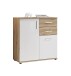 Kommode >BC 1040< 2 Türen, 2 Schubladen, eiche rustica Dekor / weiß - 80x84x35cm (BxHxT)