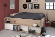 Stauraumbett >Travel 2< Liegefläche 140x200cm, Jackson Eiche Dekor/Weiss - 169x67x209cm BxHxT