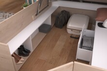 Stauraumbett >Travel 2< Liegefläche 140x200cm, Jackson Eiche Dekor/Weiss - 169x67x209cm BxHxT