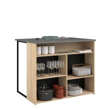 Buffet >Fumay 2< (2-teilig) Buffet 100x186x45cm, Theke 109x90x80cm, Eiche Dekor