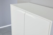 Barschrank >Bar 3< 10 Fächer, Halterung für Weingläser, Weiß matt - 79x156x38cm (B/H/T)