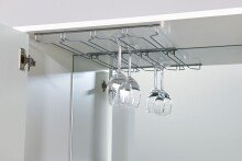 Barschrank >Bar 3< 10 Fächer, Halterung für Weingläser, Weiß matt - 79x156x38cm (B/H/T)