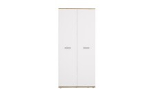 Schuhschrank >Leon< 2 Türen, 2 Schübe, 9 Böden, Eiche Dekor / Weiß - 90x195x38cm (BxHxT)