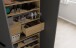 Schuhschrank >Leon< 2 Türen + Schübe, 9 Böden, Eiche Dekor / Anthrazit - 90x195x38cm BxHxT