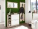 Kompaktgarderobe >Track< in Eiche Sonoma Dekor / Weiß - 155x190x25cm (BxHxT)
