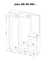 Kompaktgarderobe >Jens< in Viking Oak Dekor / Lichtgrau - 145x184x29cm (BxHxT)