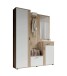 Kompaktgarderobe >Jens< in Viking Oak Dekor / Lichtgrau - 145x184x29cm (BxHxT)