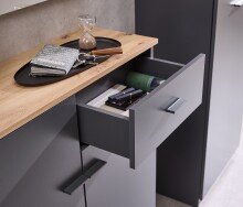 Kompaktgarderobe >Fynn< in Anthrazit / Artisan Eiche Dekor - 223x199x38 (BxHxT)