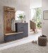 Kompaktgarderobe >Fynn< in Anthrazit / Artisan Eiche Dekor - 223x199x38 (BxHxT)