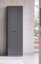 Garderobenschrank >Fynn< in Anthrazit / Artisan Eiche Dekor - 60x199x38 (BxHxT)