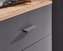 Garderobenschrank >Fynn< in Anthrazit / Artisan Eiche Dekor - 60x199x38 (BxHxT)