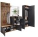 Garderoben-Set >Fynn< (2-tlg.) in Anthrazit / Artisan Dekor - 223x199x38cm (B/H/T)