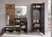 Garderoben-Set >Fynn< (2-tlg.) in Anthrazit / Artisan Dekor - 223x199x38cm (B/H/T)