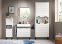 Badezimmer-Set >Riff< (3-teilig) in Weiß - 120x193x34cm (BxHxT)