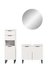 Badezimmer-Set >Riff< (3-teilig) in Weiß - 120x193x34cm (BxHxT)