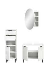 Badezimmer-Set >Riff< (3-teilig) in Weiß - 120x193x34cm (BxHxT)