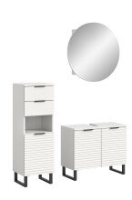 Badezimmer-Set >Riff< (3-teilig) in Weiß - 120x193x34cm (BxHxT)