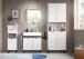 Badezimmer-Set >Riff< (3-teilig) in Weiß - 120x193x34cm (BxHxT)