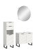 Badezimmer-Set >Riff< (3-teilig) in Weiß - 120x193x34cm (BxHxT)