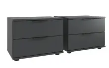Nachtkommode >Tilburg< (2er-Set) in GRAPHIT -...