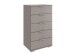 Hochkommode >Easy Plus< 5 Schubladen, in SAHARAGRAU - 49x102x41cm (BxHxT)